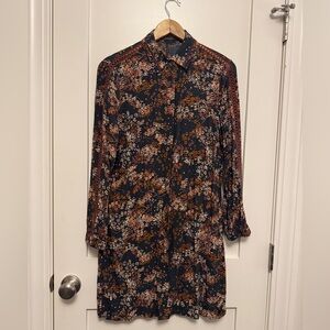 Scotch & Soda Black Floral Long Sleeve Dress